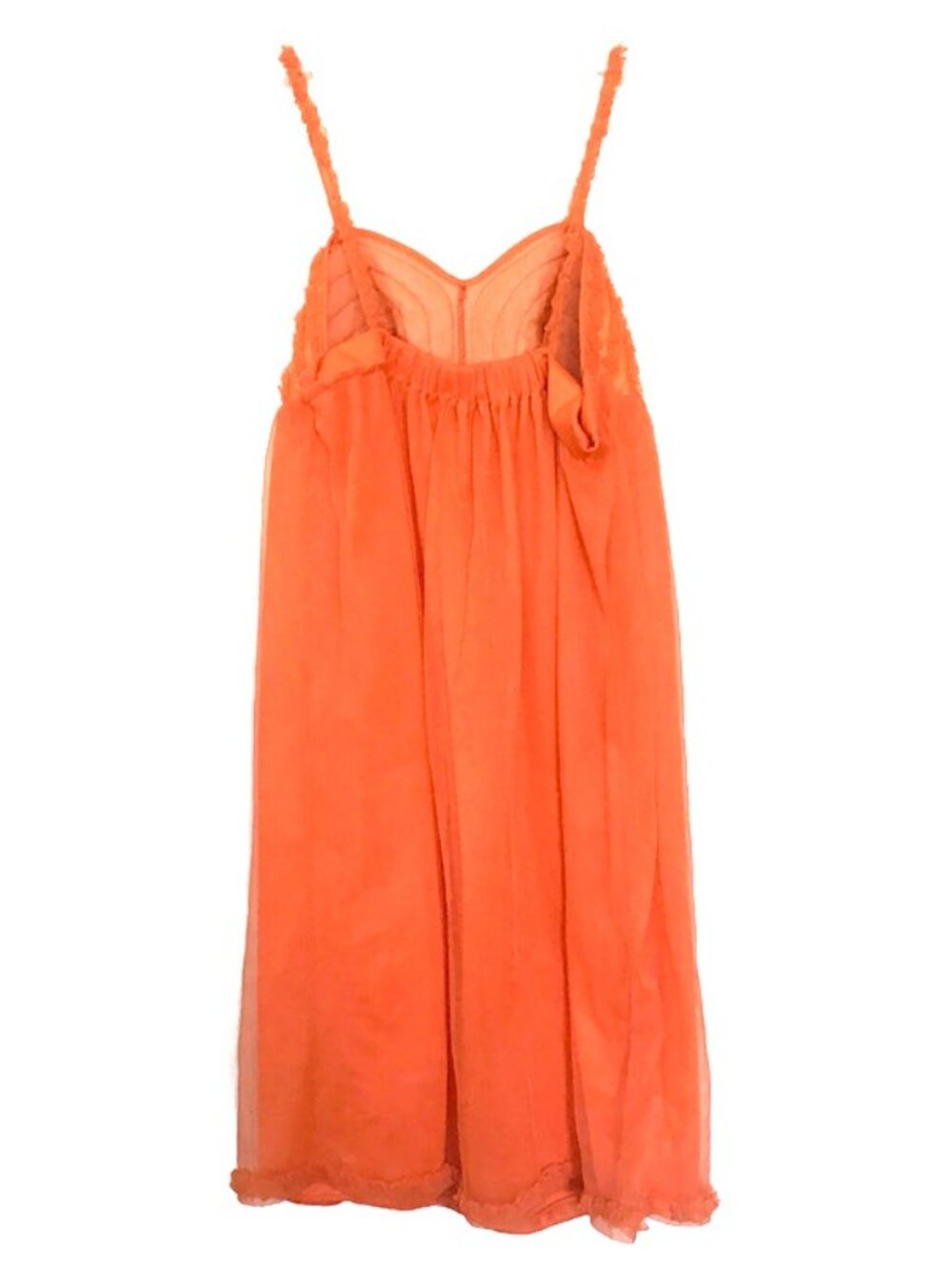 1950s vintage sheer orange bullet bra babydoll lingerie size extra small - Picture 6 of 7